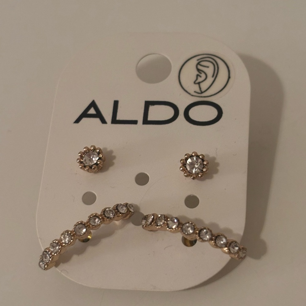 Aldo Gold and Silver Stud Earrings Set